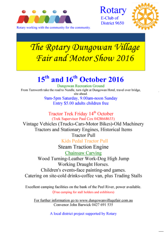 2016 Dungowan Village Fair Poster